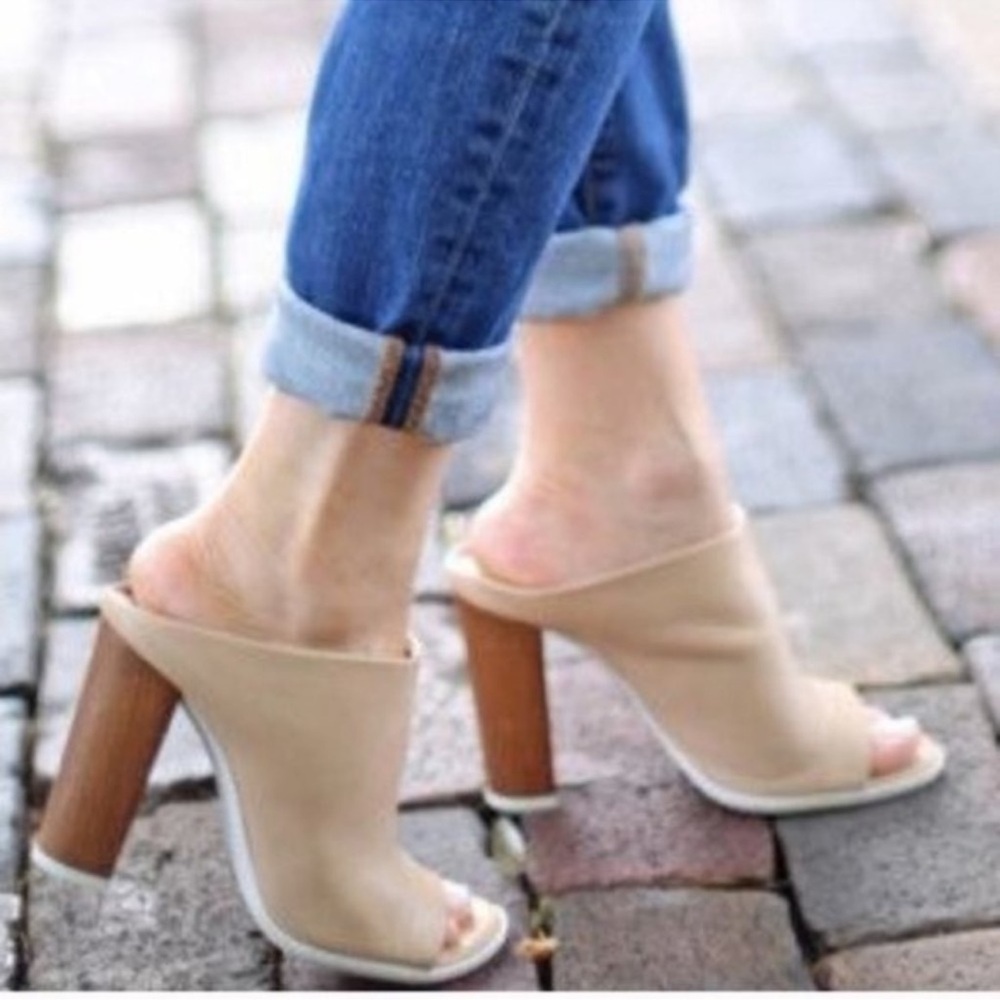 Vince Tan Open-Toe Heels
